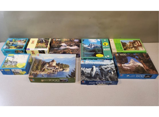 Lot Of MB Milton Bradley Puzzles, Pre-Owned