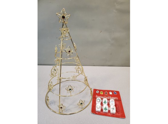Greeting Card Christmas Tree Display & Hangers Lot