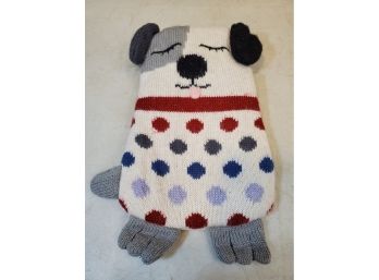 Dog Hot Water Bottle, Knit Cover, Rubber Bottle, 12' X 8.75' X 1.75' Including Ears & Tail