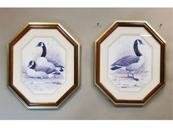 Pair Of E. Rambow Prints: Canada Geese, 17x20