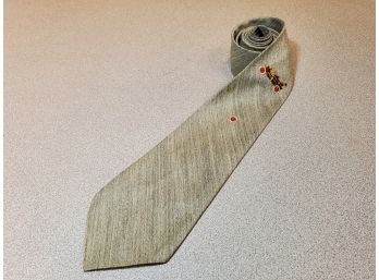 Vintage Mid Century Men's Tie, Jack Dugdale Stamford Connecticut, Embroidered Antique Car