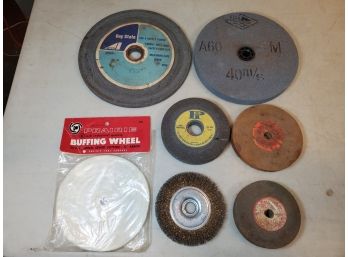 Lot Of Grinding Buffing & Wire Wheels, 4' To 8.75'D, New & Used