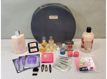 Lot Of Lancome & Other Lotions Perfumes & Cosmetics In Lancome Paris Case