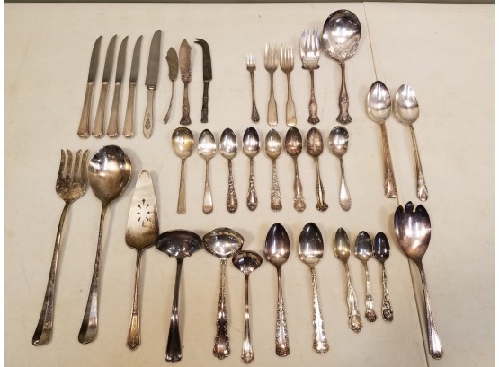 Mixed Lot Of Antique Victorian Silver Plate Flatware