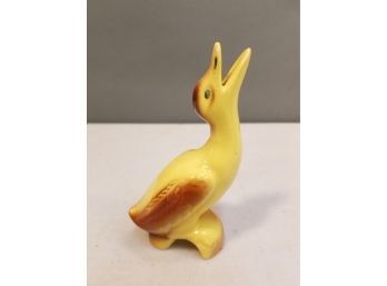 Vintage Ceramic Long Neck Duck Pie Bird Vent, Yellow & Brown Duckling, 5' High