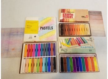 3 Sets Of Pastels: Alphacolor 12 Earth Tones, Sargent 12 Brilliant Colors, Heritage Blends 24 Strong Brilliant