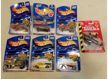 Lot Of 7 Hot Wheels Cars And Tonka Helicopter, Sealed New Old Stock