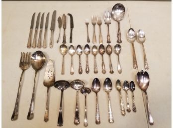 Mixed Lot Of Antique Victorian Silver Plate Flatware