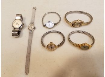 Lot Of Vintage Wind Up Watches Including Timex, Accutron (bulova), And Lucerne (Swiss Made)
