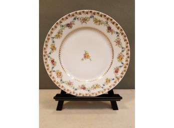 Fine 8.5' T&V France Tressemanes & Vogt Limoges Hand Painted Porcelain Plate, Wild Flowers
