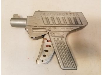 Vintage Paper Popper Pistol Diecast Toy Pop Gun, Pat Pending Made In USA