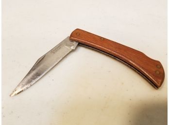 Vintage Maxam Japan Bob Cat EGK002 Lock Back Pocket Knife, 3.5' Blade, 4' Wood Handle