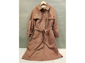 Vintage Misty Harbor Mariner III Women's Trench Coat, Belted Size 18, Purplish Brown, Zip-out Liner