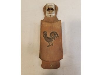 Vintage Rooster Wall Mounted Wooden Bottle Opener, 9' X 2.5' X 1.75'