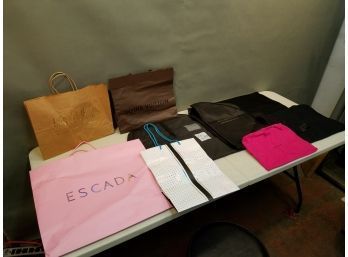 Lot Of Collectible Estate Luxury Fashion Shopping Bags, Dust Bags, & Suit Bags