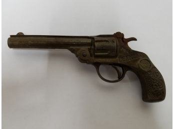 Antique Peerless Toy Cap Gun, Cast Metal, 7' Long, Working