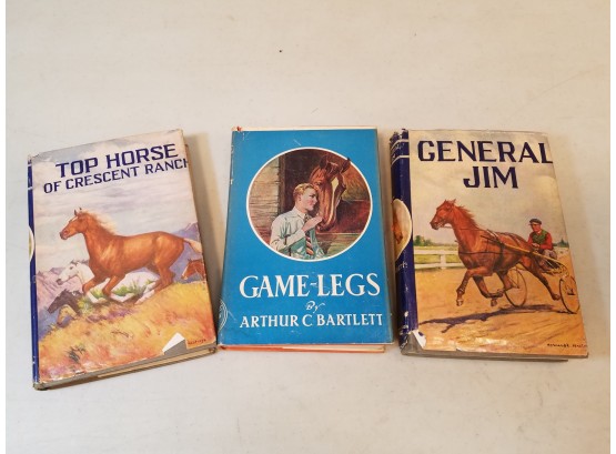 Lot Of 3 Cupples & Leon Stories Of Horses For Boys Books: Top Horse, Game-Legs, General Jim