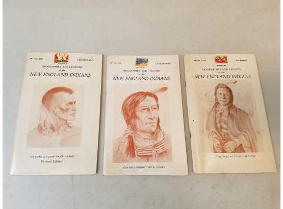 New England Indians, Biographies And Legends, Volumes I-III-IV, 1968-74 Leo Bonfanti