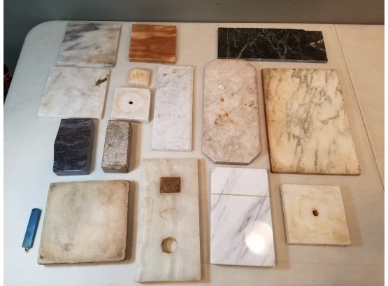 Mixed Lot Of 16 Pieces Of Decorative Stone, Marble, Alabaster