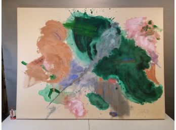Very Large Painting On Canvas, Signed Lower Right, 63'w X 48'h X 1.5'