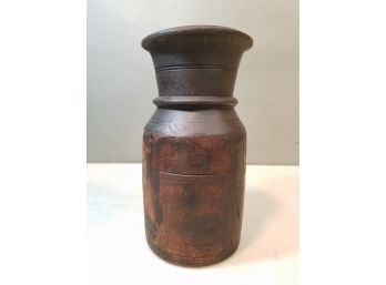 Turned Wooden Vase, 9.25'h X 4.75'd