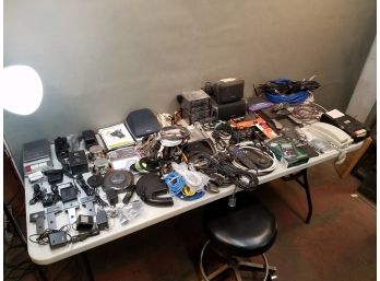Large Lot Of Electronic Parts & Accessories, Computer A/V Audio Speakers Cables Etc
