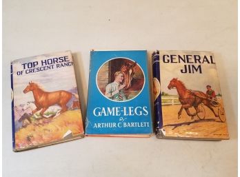 Lot Of 3 Cupples & Leon Stories Of Horses For Boys Books: Top Horse, Game-Legs, General Jim