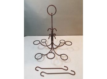 Hanging Wrought Iron 8 Candle Chandelier, 2.25' Inside Diameter For Candle Holders (not Included), 2 Hangers