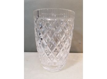 Diamond Pattern Heavy Crystal Vase, 8'h X 5.25'd