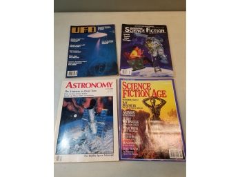 Lot Of 4 Science Fiction Magazines: UFO, Aboriginal Science Fiction, Astronomy, Science Fiction Age