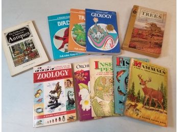 Lot Of 10 Vintage Golden Guides: Nature, Science Handbook Pocket Guide To The Trees