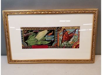 Framed Butterfly Brand Sweet Corn, Delta Oneida Co. Westernville NY Olney And Floyd Label, 16'w X 9.5'h