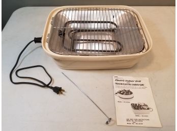 Vintage Sears Kenmore 182 48361 CHAR-B-QUE Indoor Electric BBQ Grill, Stoneware Housing, 15x12x4.25'