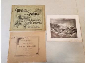 Lot Of Antique Graphic Books (1894): Glimpses Of America, Art Weekly Nos.2 & 3