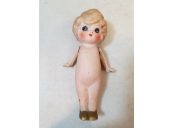 Vintage 5.5' Bisque Ceramic Doll, Jointed Arms, 509 Made In Japan