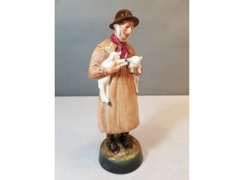 Royal Doulton Figurine: Lambing Time HN 1890 Gentle Shepherd, Repaired