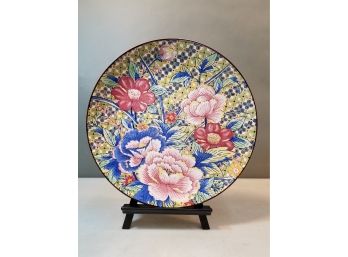 12.5' Toyo Japan Round Ironstone Chop Plate Charger, Flowers
