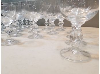 Set Of 25 Krosno Poland Cut Crystal Stemware Drinking Liquor Glasses, 5 Types As Shown