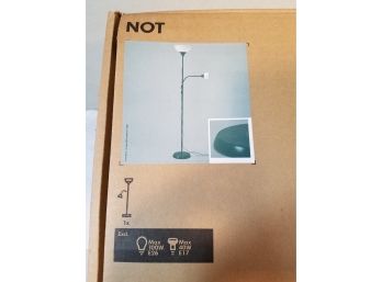Ikea NOT Dual Gooseneck Reading Lamp & Uplight Floor Lamp, Black, 701.451.32 14412, Unused In Box