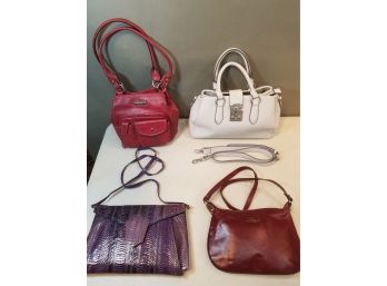 Lot Of 4 Fashion Purses Handbags, Leather, Strap, J.Renee, Etienne Aigner, Rosetti
