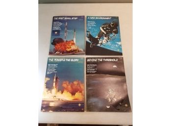 Set Of 4 Petersen's Books Of Man In Space, 1974, Volumes 1-2-3-5, Projects Mercury, Gemini, Apollo, And More
