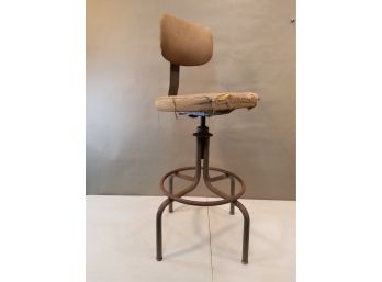 Vintage US Military Swivel Shop Stool, 1973 Standard Interiors St. Louis, Needs New Upholstery