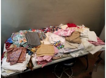 Large Lot Of Fabric Cloth Material Remnants
