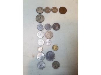 18 Piece Collection Of Foreign Coins, 1919 To 1973, Mostly 1960's To 1973