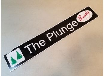 Bromley Mountain Ski Resort Trail Marker Sign: 'The Plunge', 24' X 4', Plastic
