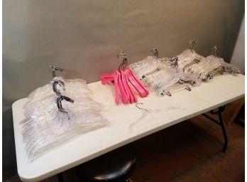 Lot Of 93 Department Store Crystal Pattern Plastic Hangers, Sock Hanger, Jewelry Hanger