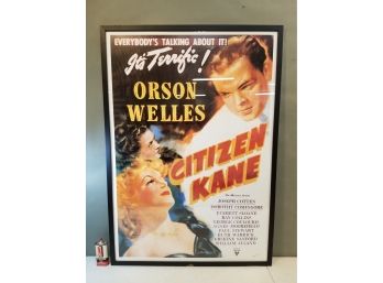 Framed Movie Poster: Citizen Kane (1941), Orson Wells, Reproduction, 28.75'w X 40.5'h X 5/8' Overall