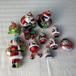 #2 Glass Santa Ornaments