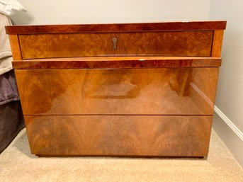 #2 Beautiful Italian Lacquered Wood Modern Night Stand. Made In Italy