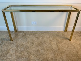Brass Metal And Glass Entry Table